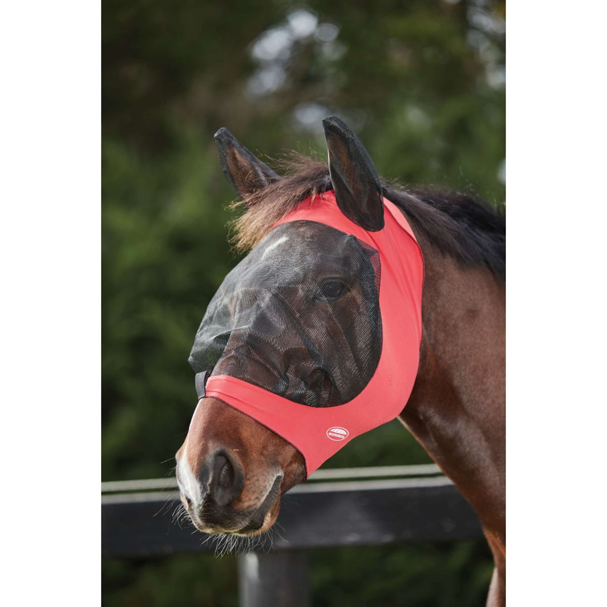 Weatherbeeta Fliegenmaske Deluxe Stretch mit Ohren Rot/Schwarz