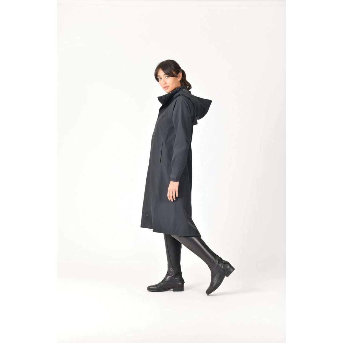 WeatherBeeta Lange Jacke Windbreaker Longline Schwarz