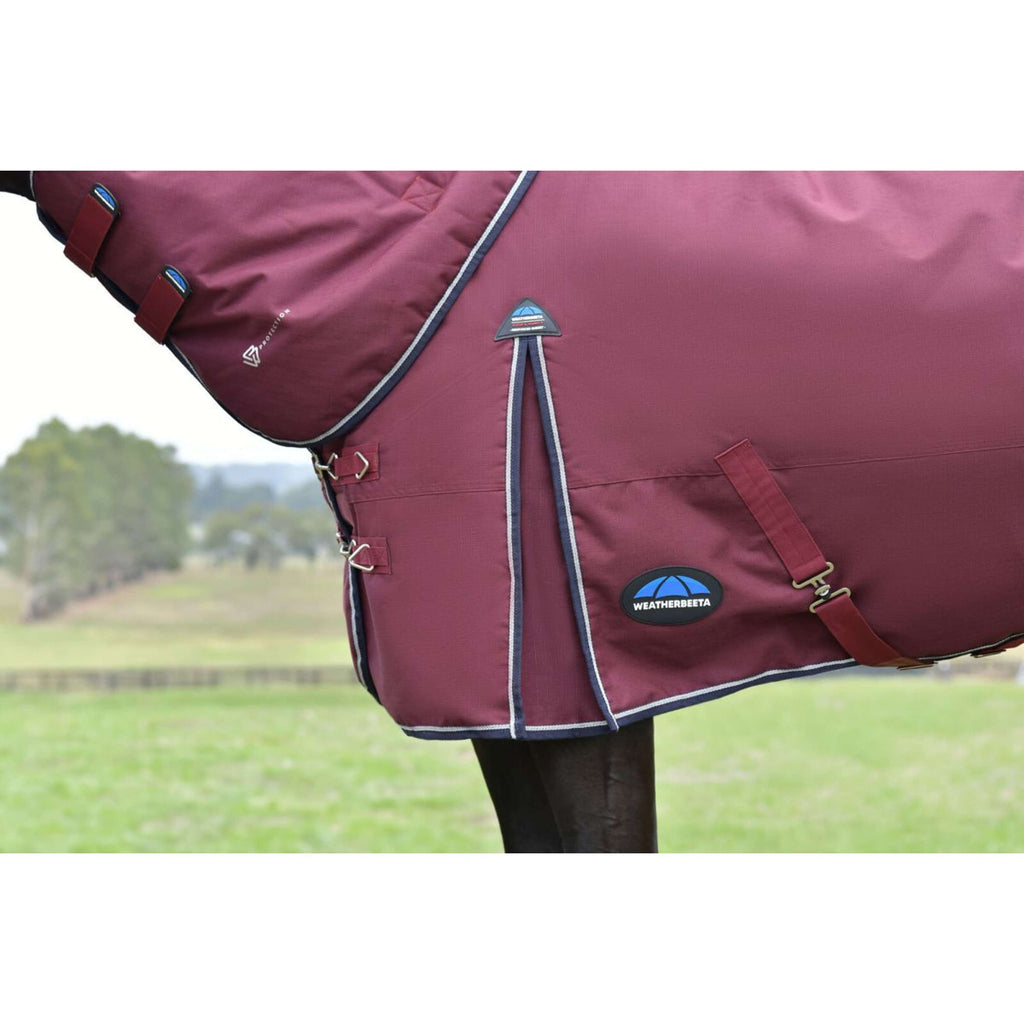 WeatherBeeta ComFiTec Essential Turnout Detach-A-Neck 220g Burgund/Navy