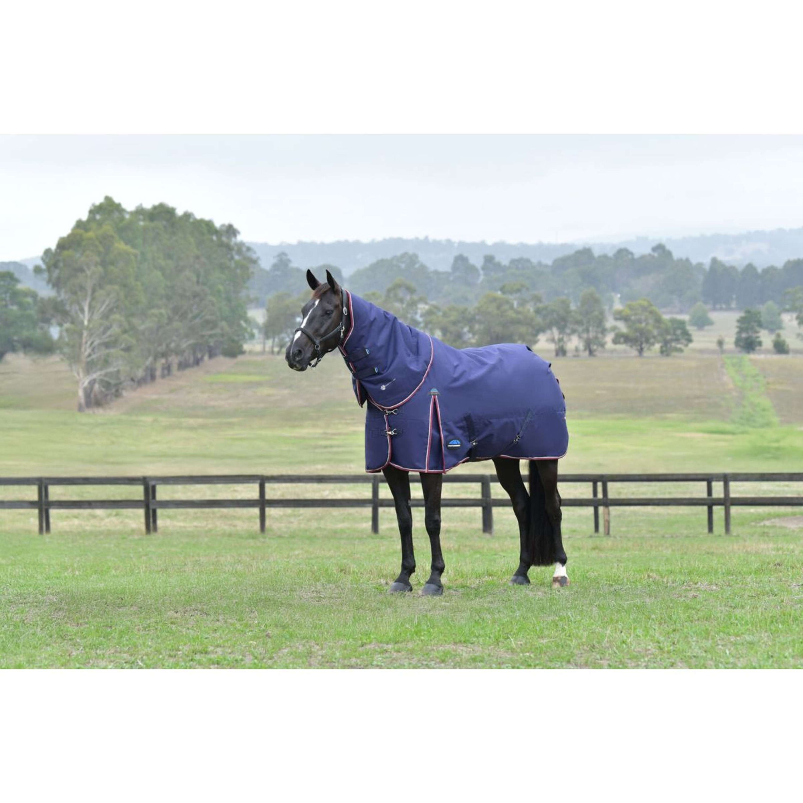 WeatherBeeta ComFiTec Essential Turnout Detach-A-Neck 220g Navy/Burgundy