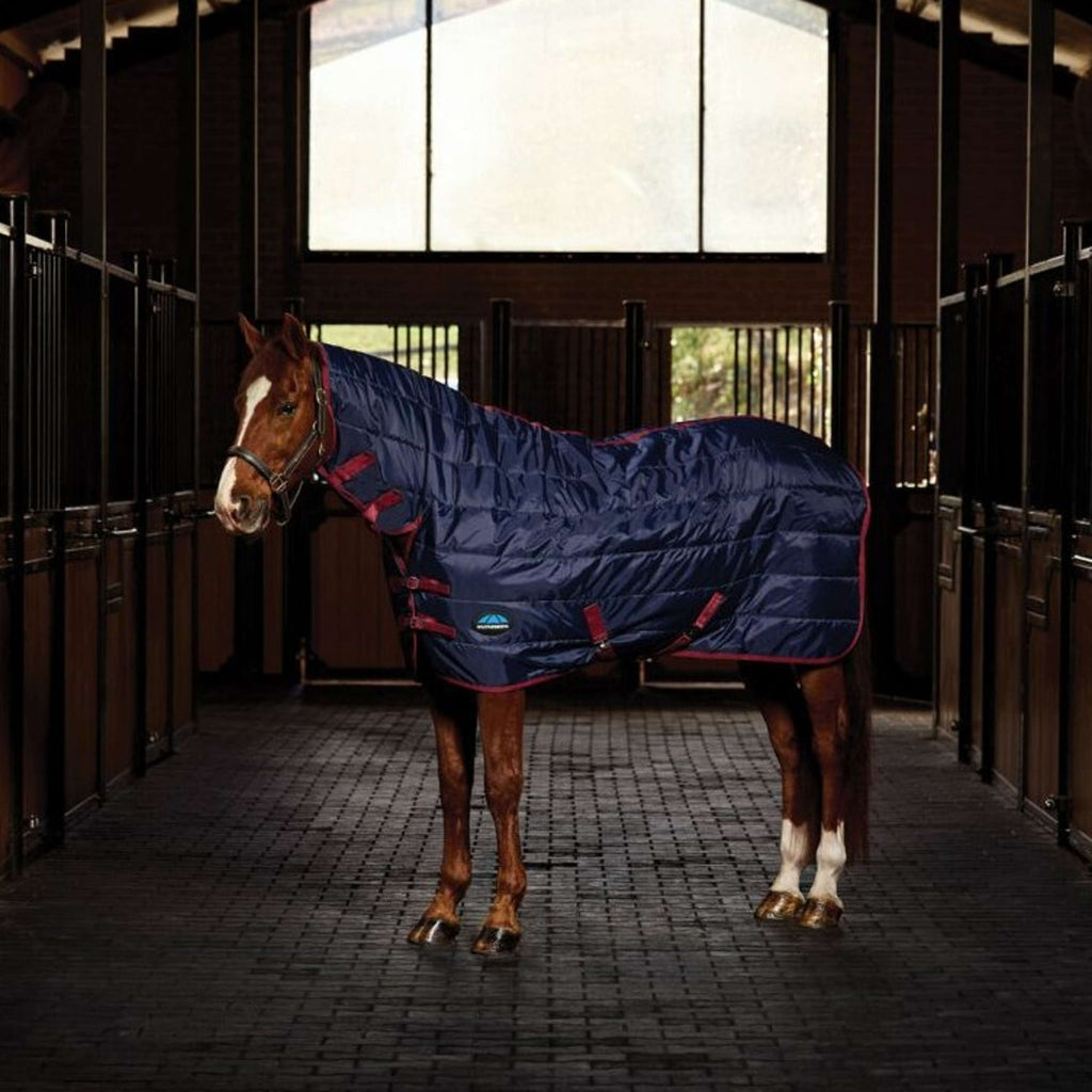 WeatherBeeta Stalldecke ComFiTec 210D Channel Quilt Combo Neck 100g Navy/Burgundy