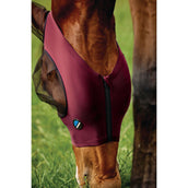 WeatherBeeta Fliegenmaske ComFiTec Deluxe Stretch mit Ohren Burgundy/schwarz