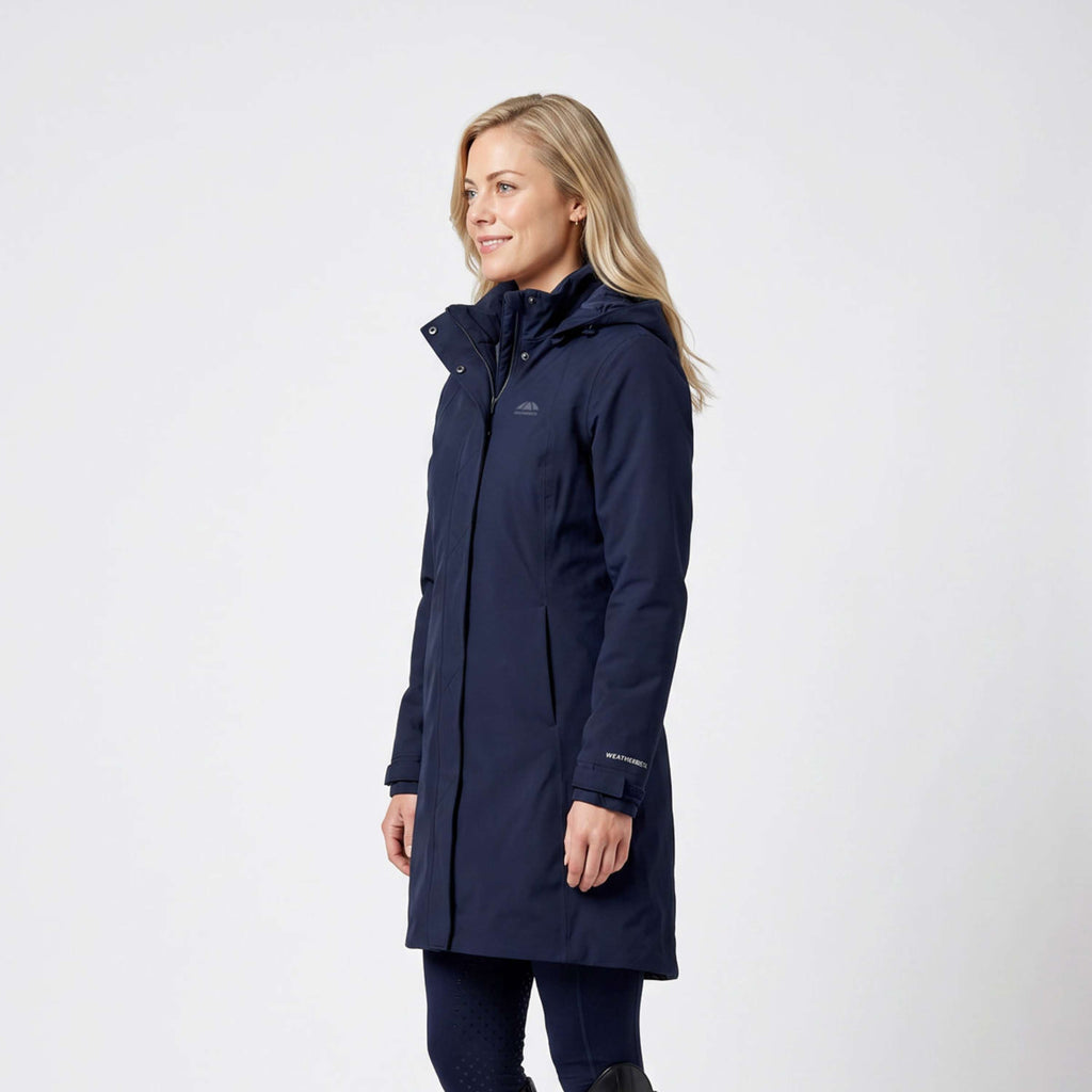 WeatherBeeta Lange Jacke Protect Waterproof Insulated Longline Navy