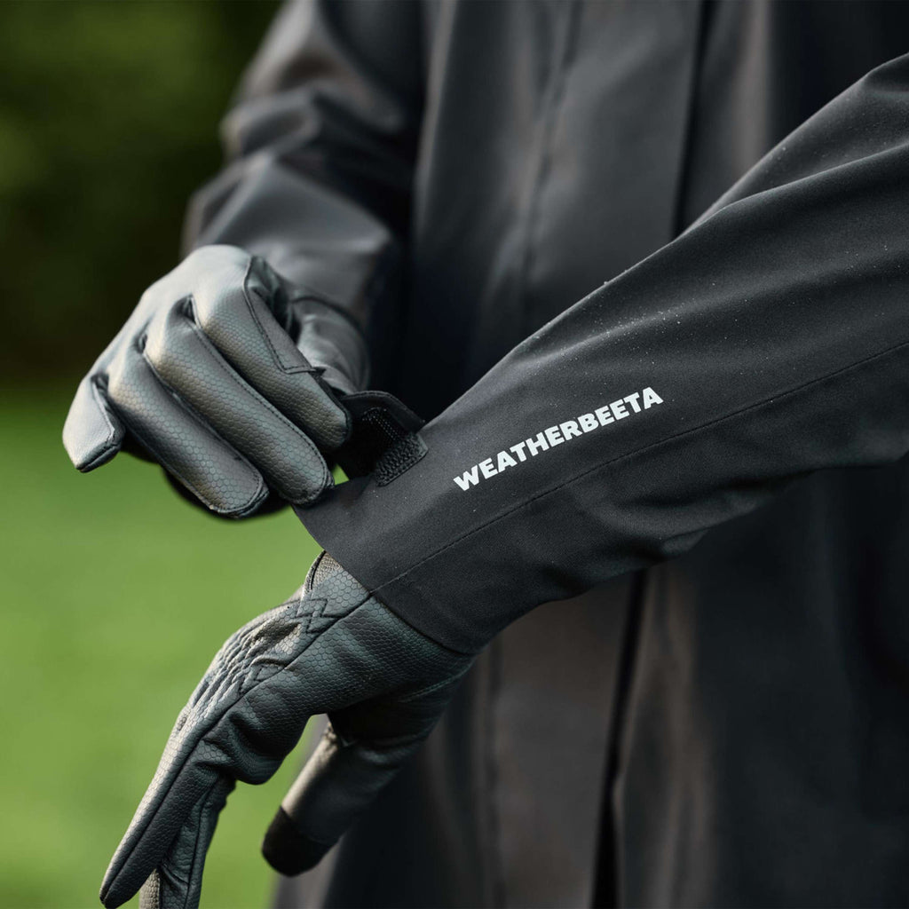 WeatherBeeta Lange Jacke Windbreaker Reflective Longline Schwarz