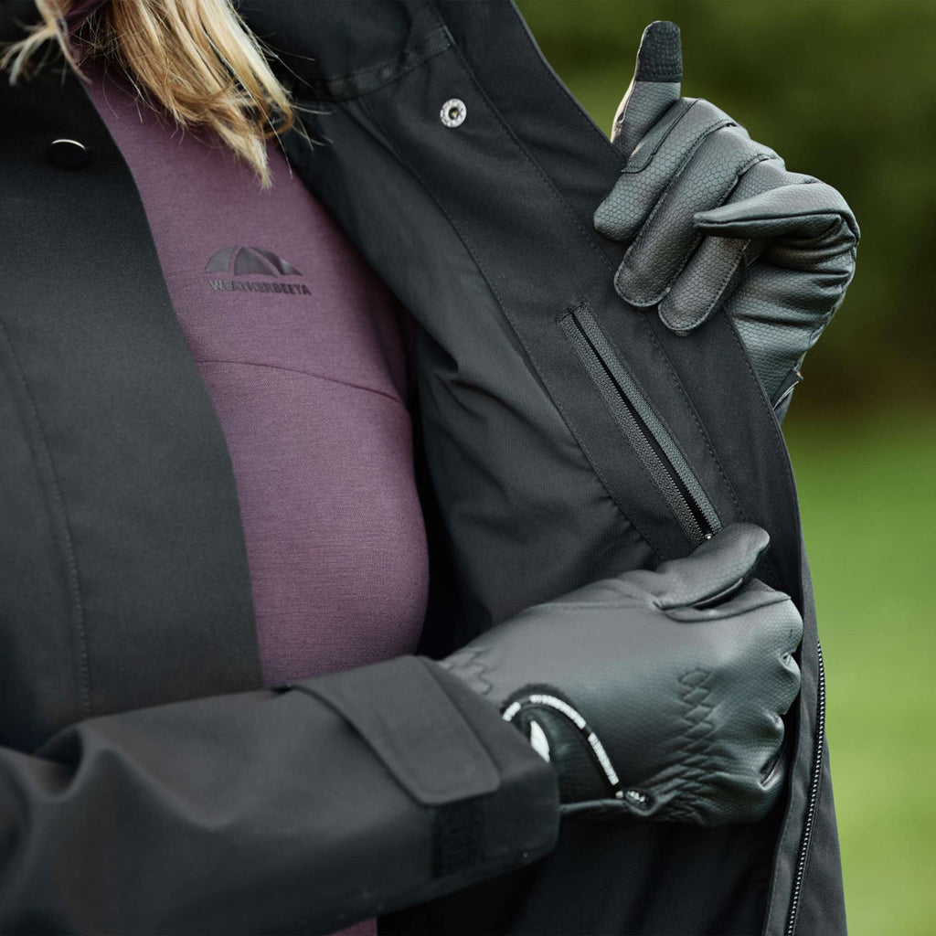 WeatherBeeta Lange Jacke Windbreaker Reflective Longline Schwarz